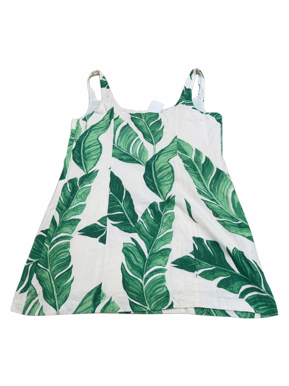 H&M White Tank Top with Green Tropical Leaf Pattern - Picture 2 of 3